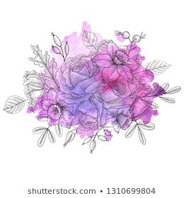 Seamless Pattern Border Pink Purple Flowers Stock Illustration 680514487 - Shutterstock