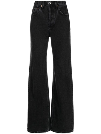 black flared out jeans