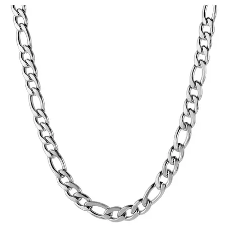 Men's Stainless Steel Figaro Chain Necklace (4.5mm) - Silver (30") : Target
