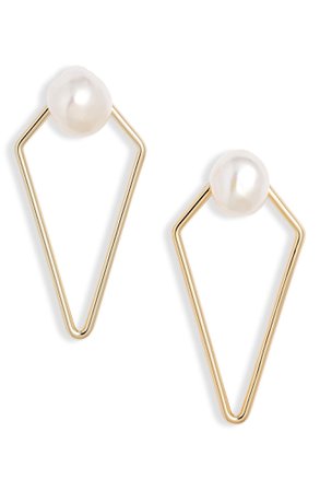 Kendra Scott Demi Open Frame Cultured Pearl Earrings | Nordstrom