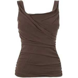 Brown Ruched Tank Top
