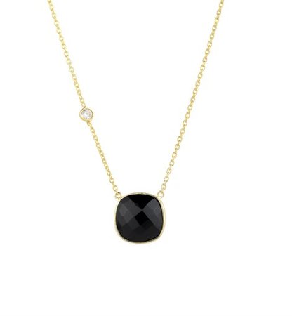 simple black stone necklace