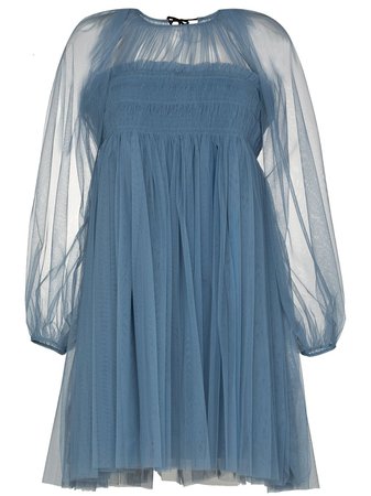 Molly Goddard Octavia Smocked Tulle Mini Dress - Farfetch