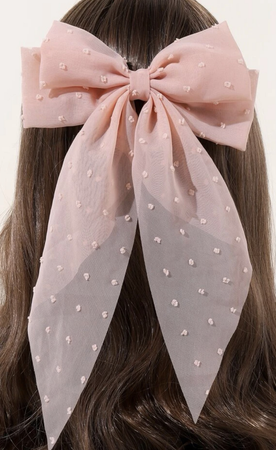 pink sheer clip bow