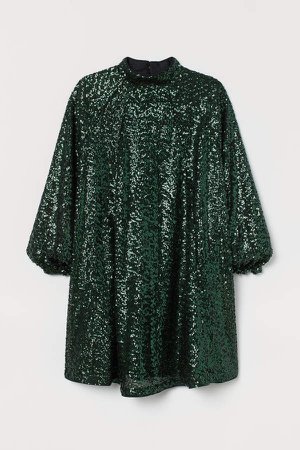 H&M+ Sequined Dress - Green