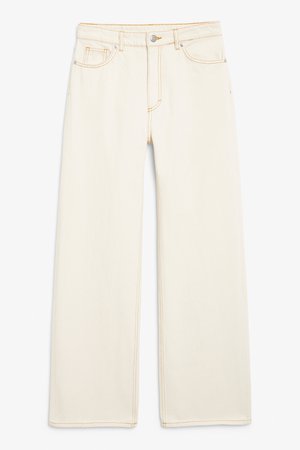 Yoko off-white jeans - Off-white - Jeans - Monki NL