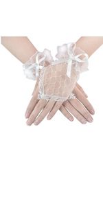 Amazon.com: JISEN Women 20s Satin gloves Formal Bridal Banquet Party Wedding Opera Colorful Mitten Fingerless 15 Inch Black : Clothing, Shoes & Jewelry