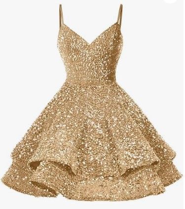 Gold a-line sequin dress