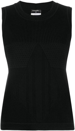 PRE-OWNED panelled knit tank top