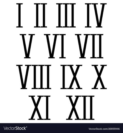 Roman numerals black numbers on white background Vector Image