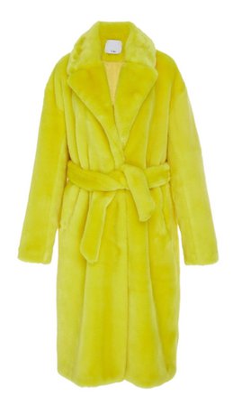 yellow fur coat