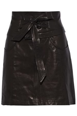 Rebecca Minkoff Woman Callie Belted Textured-leather Mini Skirt Size L