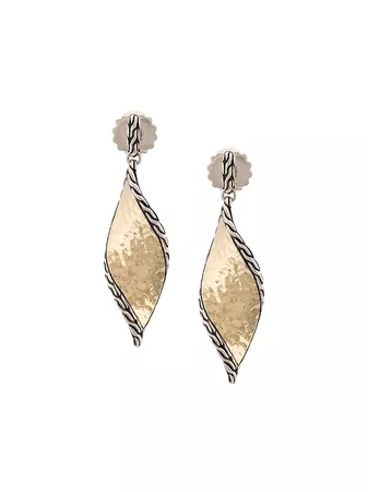 John Hardy18kt yellow gold and sterling silver Wave Hammered Drop earrings 18kt yellow gold and sterling silver Wave Hammered Drop earrings £1,248 - Buy Online - Mobile Friendly, Fast Delivery