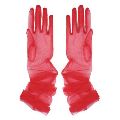 Red Tulle Gloves