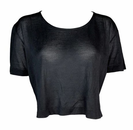 S/S 1995 Gucci Tom Ford Sheer Black Silk Baggy Crop Top T-Shirt | My Haute Wardrobe