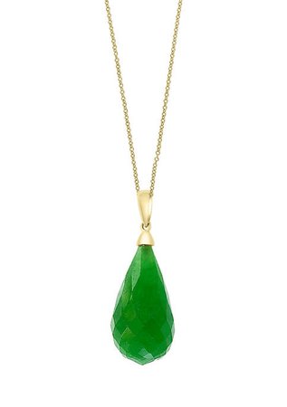 Effy® 27 ct. t.w. Green Jade Pendant Necklace in 14K Yellow Gold