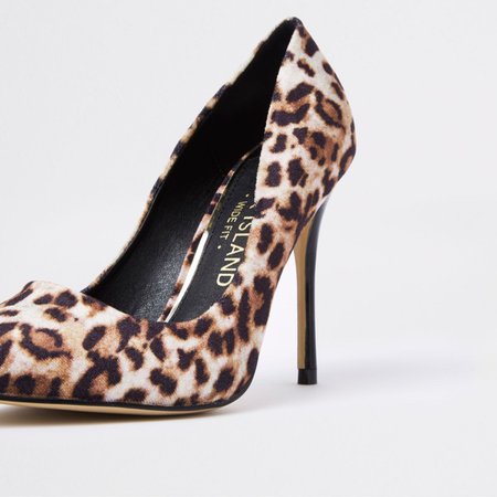 Brown leopard print wide fit court shoes - Shoes - Shoes & Boots - women