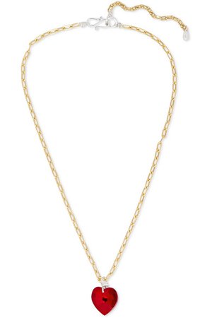 WALD Berlin | Sweet Love gold-plated, crystal and pearl necklace | NET-A-PORTER.COM