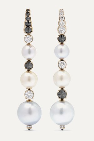 Gold 18-karat white gold, pearl and diamond earrings | Ara Vartanian | NET-A-PORTER