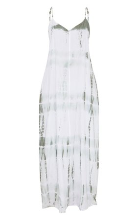 Olive Tie Dye Maxi Beach Dress | PrettyLittleThing USA