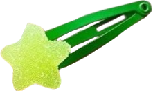 lime green candy gummy star hair clip