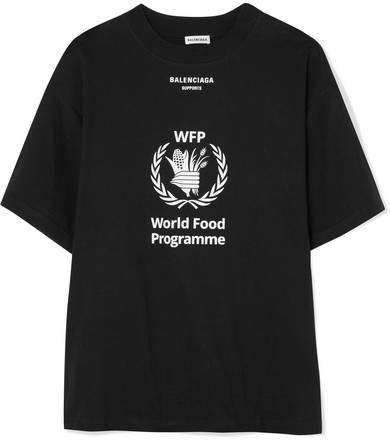 World Food Programme Printed Cotton-jersey T-shirt - Black