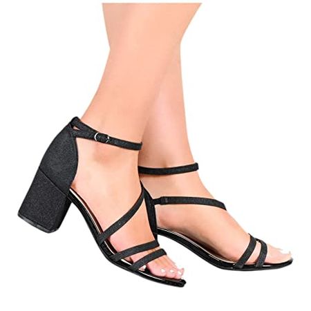 Amazon.com: Outdoors Sandals Women Retro Girl Peep Toe Buckle Heels Sandals Elegant Ladies Summer Shoes : Clothing, Shoes & Jewelry