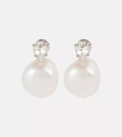 Crystal Embellished Pearl Earrings in White - Simone Rocha | Mytheresa