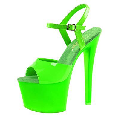Summitfashions Neon Green Shoes Platform Heels