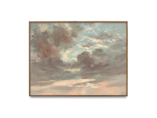 Digital vintage cloud painting Antique art print Instant | Etsy