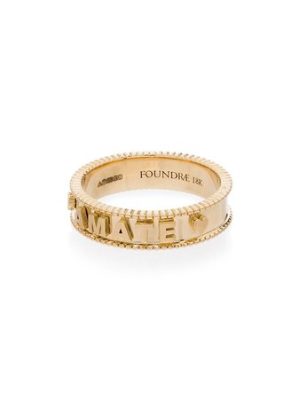 Foundrae 18kt yellow gold Amate ring - FARFETCH
