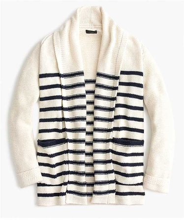 ivory and navy striped cardigan