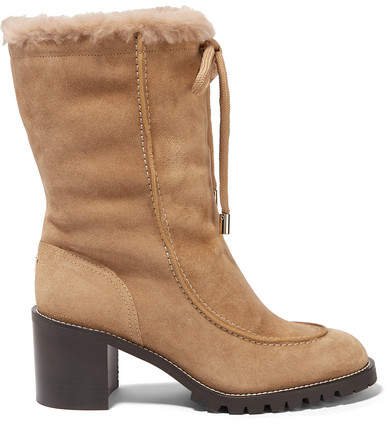 Buffy 65 Shearling-lined Suede Boots - Beige