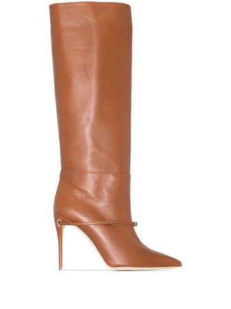 Jennifer Chamandi Cece 105mm Leather Boots - Farfetch