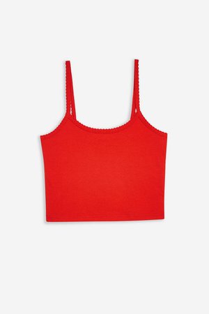 Red Scallop Camisole Top | Topshop