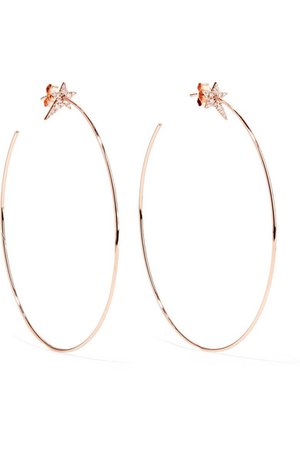 Diane Kordas | 18-karat rose gold diamond hoop earrings | NET-A-PORTER.COM