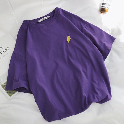 Purple Harajuku T Shirt - Lightning