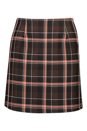 Check A-Line Woven Mini Skirt | Boohoo