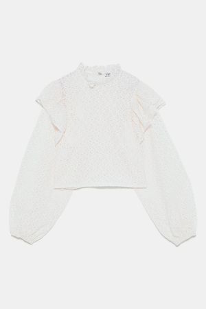 TEXTURED WEAVE TOP WITH RUFFLES - NEW IN-WOMAN | ZARA United States