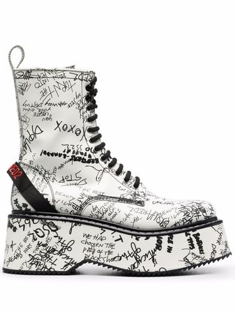 Dsquared2 graphic-print lace-up Boots - Farfetch
