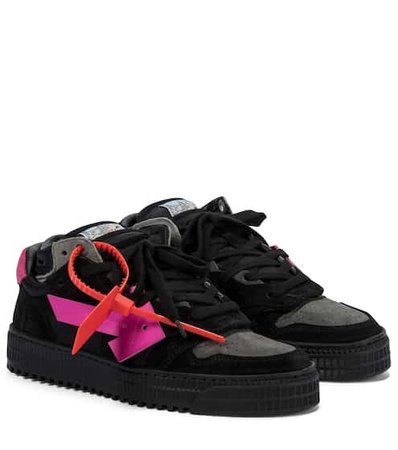 black and pink off white shoes