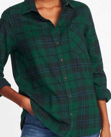 green flannel Old Navy