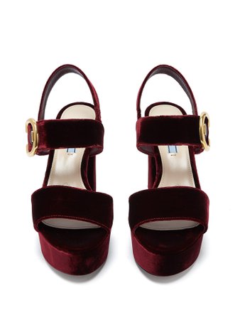 Velvet platform sandals | Prada | MATCHESFASHION.COM UK