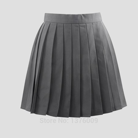 pleated grey skirt