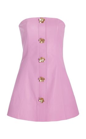 large_oscar-de-la-renta-pink-strapless-tulip-applique-leather-dress.jpg (1400×2243)