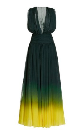 Ombre Silk Chiffon Gown By Oscar De La Renta | Moda Operandi