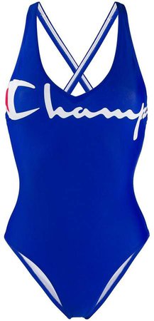 script logo swimsuit