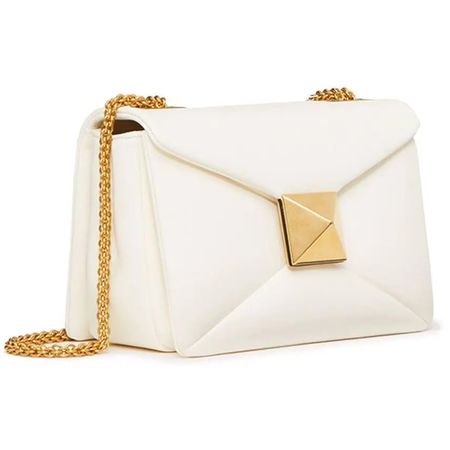 Valentino Garavani One Stud Leather Shoulder Bag in Ivory - Meghan Markle's Handbags - Meghan's Fashion