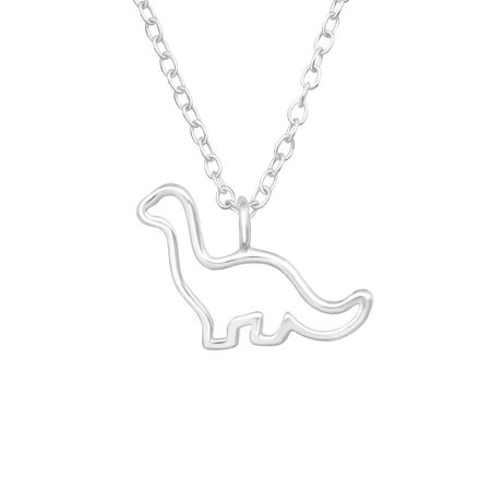 Silver Dinosaur Necklace