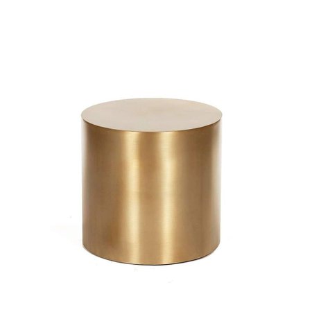 Modern Reproduction Brass Drum Side Table - Round Inspired by Milo Baughman — France & Son